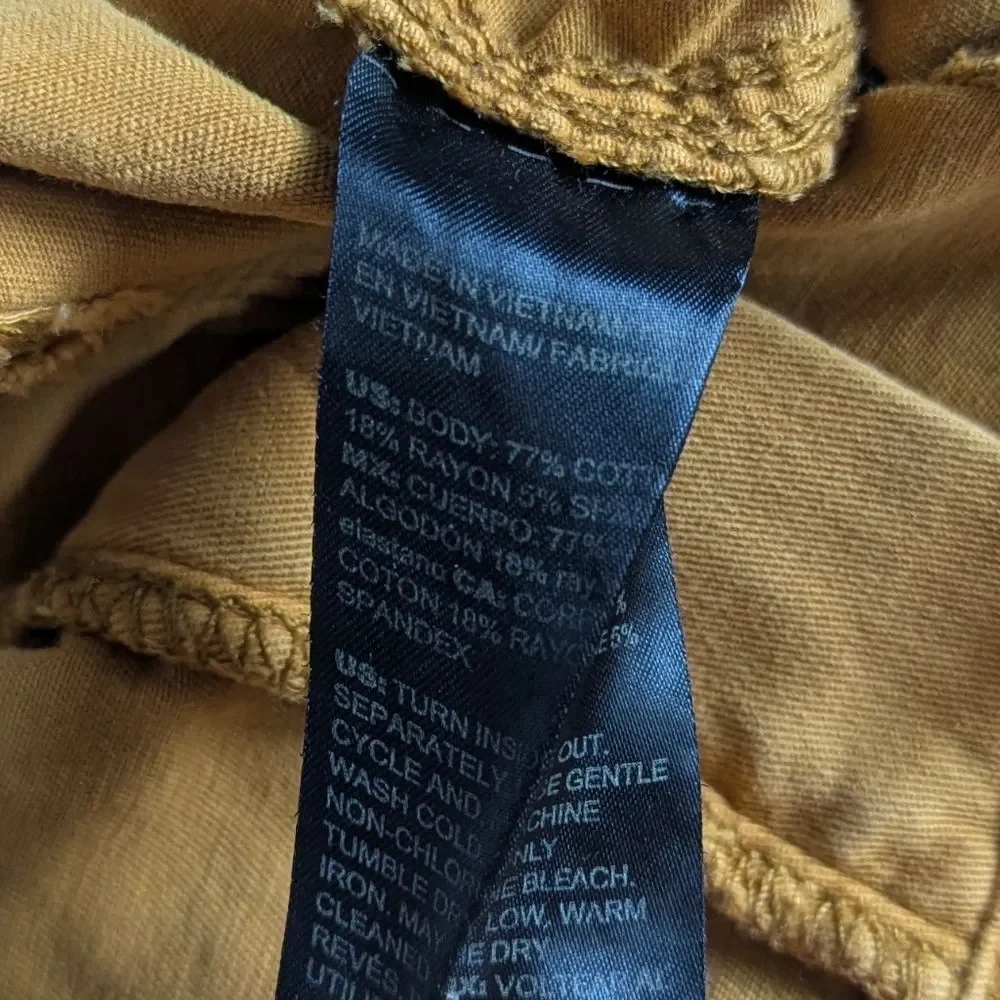 WHBM Soft Chino Ankle Pants Women's 4 Long Mustard Yellow